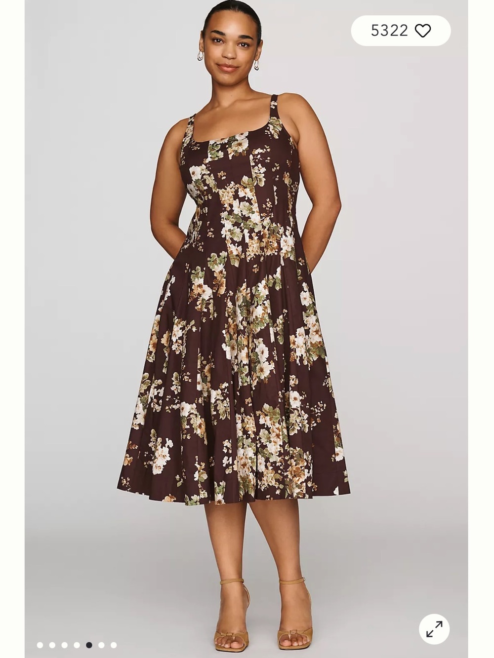 Anthropologie Maeve Tarryn Fit and Flare Midi Dress